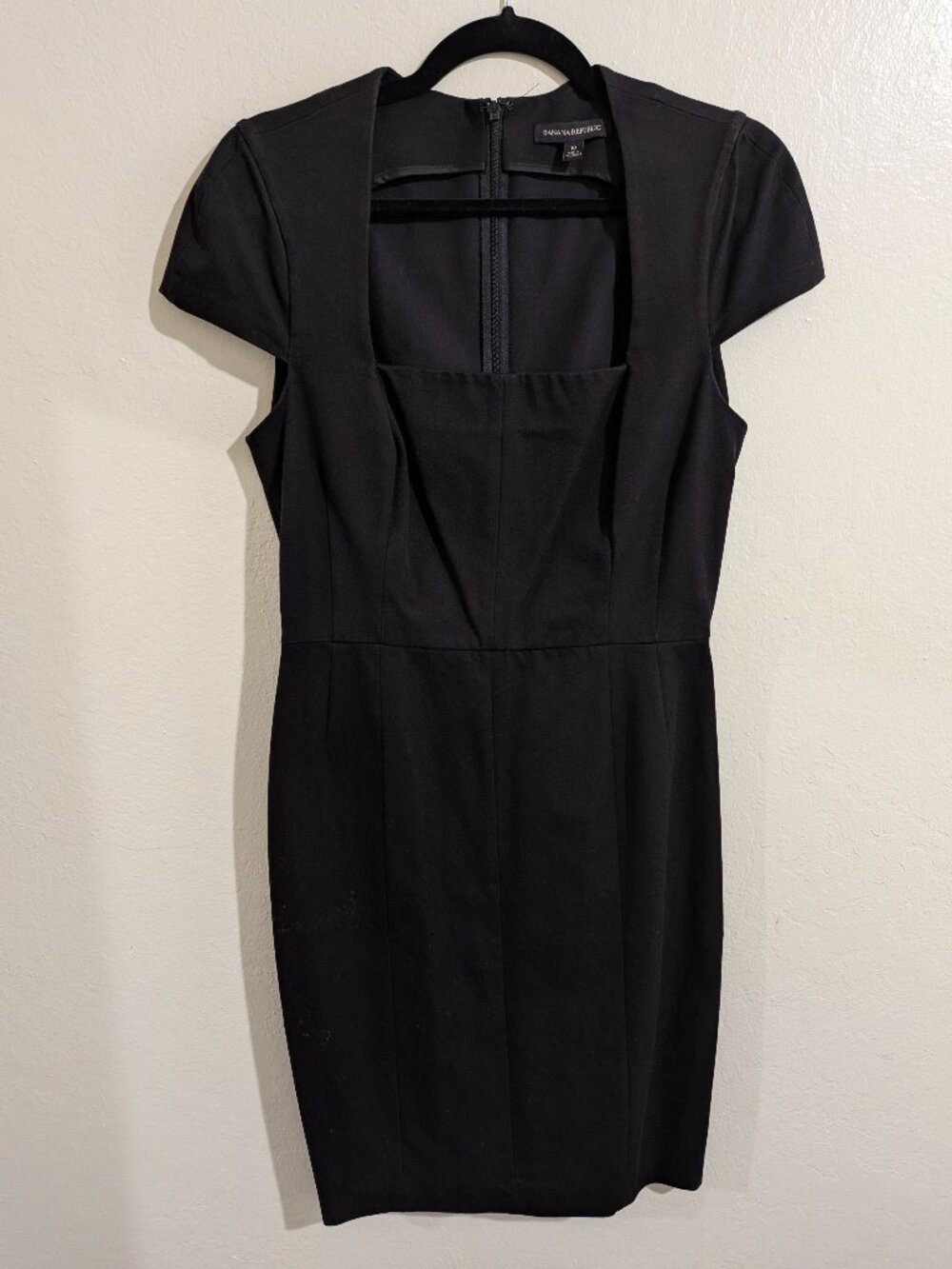 Banana Republic Black Square Neck Sheath Dress Size 10